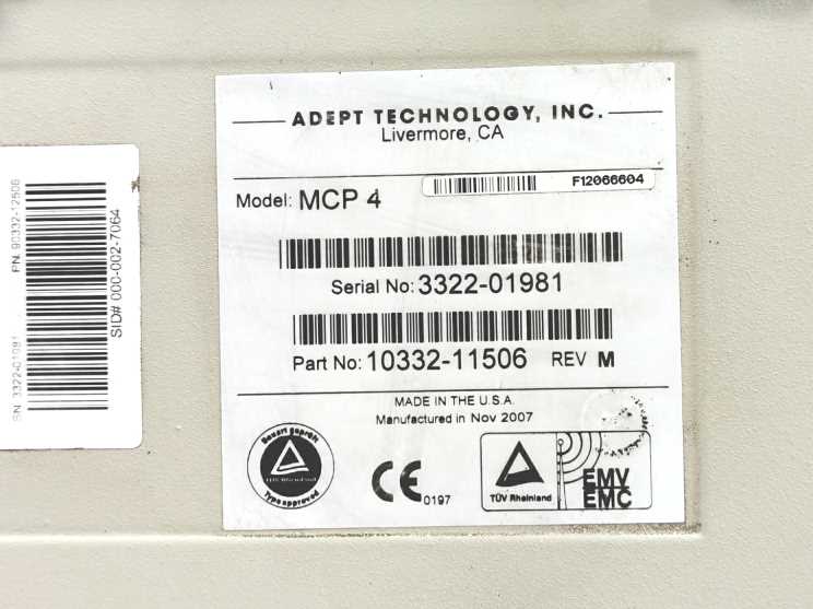 Adept 10332-11506 MCP 4 Robot Control Pendant