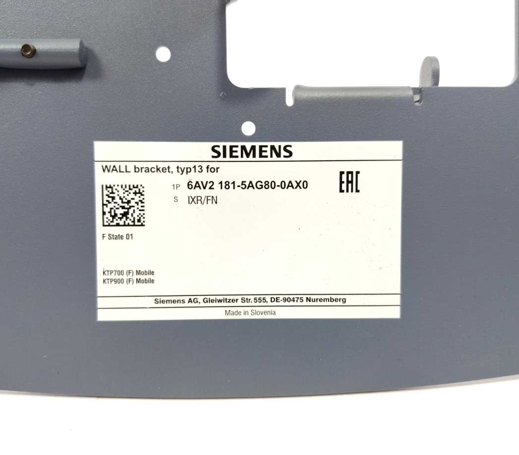 Siemens 6AV2181-5AG80-0AX0 Wall Bracket, Type 13
