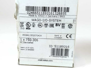 Wago 750-306 Fieldbus Coupler DeviceNet