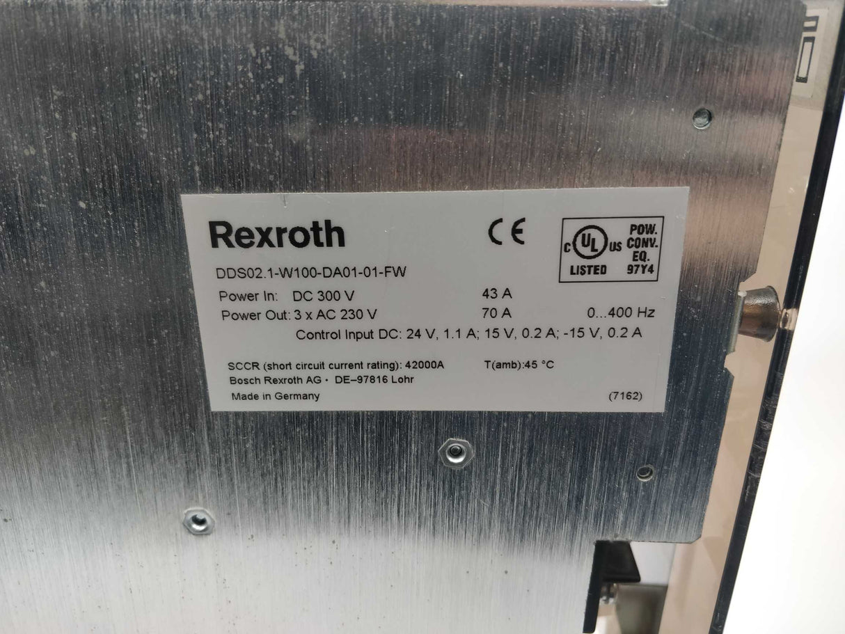 Rexroth Indramat DDS02.1-W100-DA01-01-FW FWA-DIAX02-ASE-02VRS-MS Servo Drive