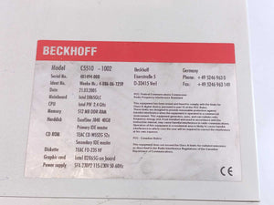 Beckhoff C5510-1002 4-086-06-1259 Computer / D865GLC