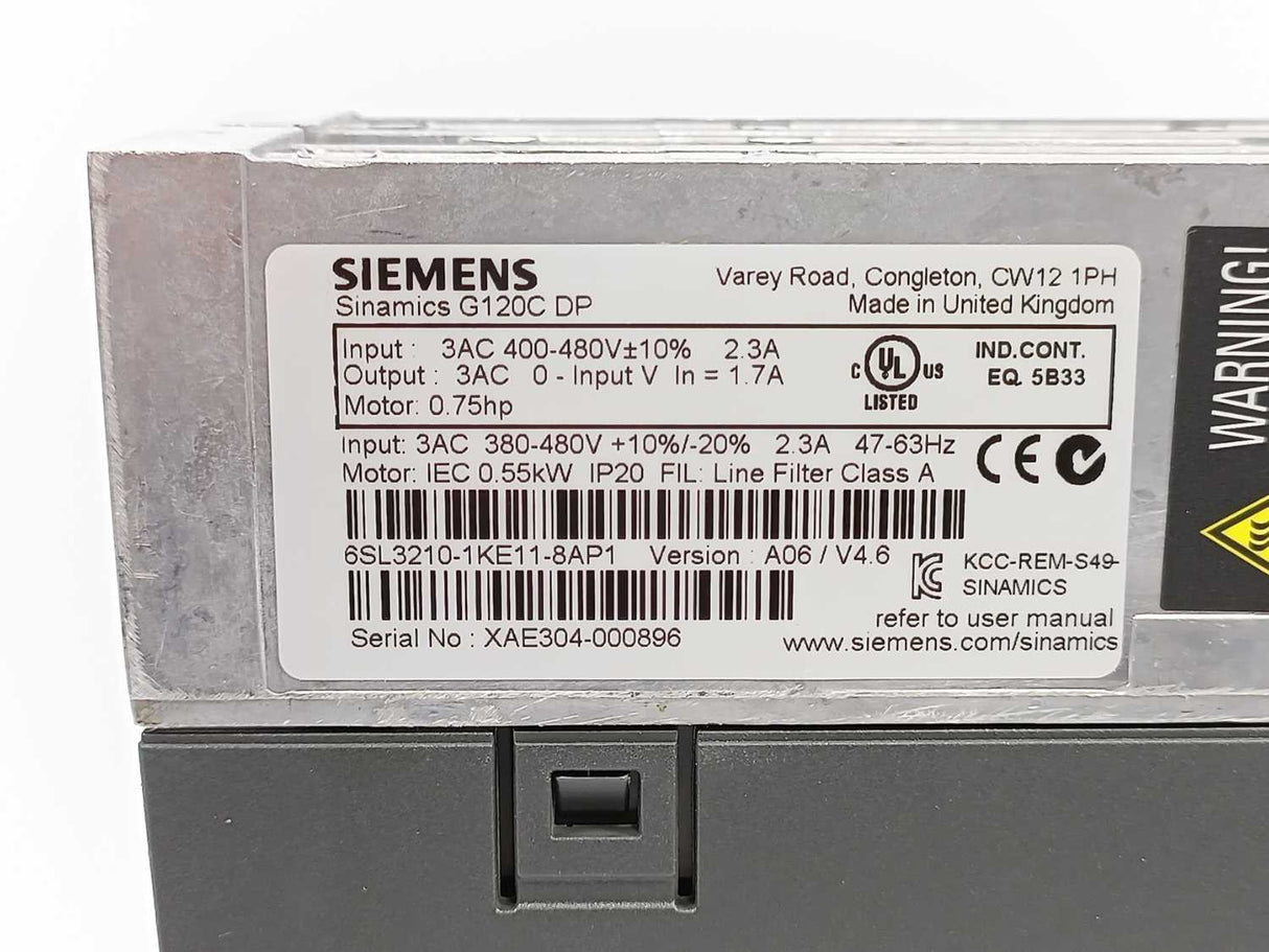 Siemens 6SL3210-1KE11-8AP1 SINAMICS G120C DP