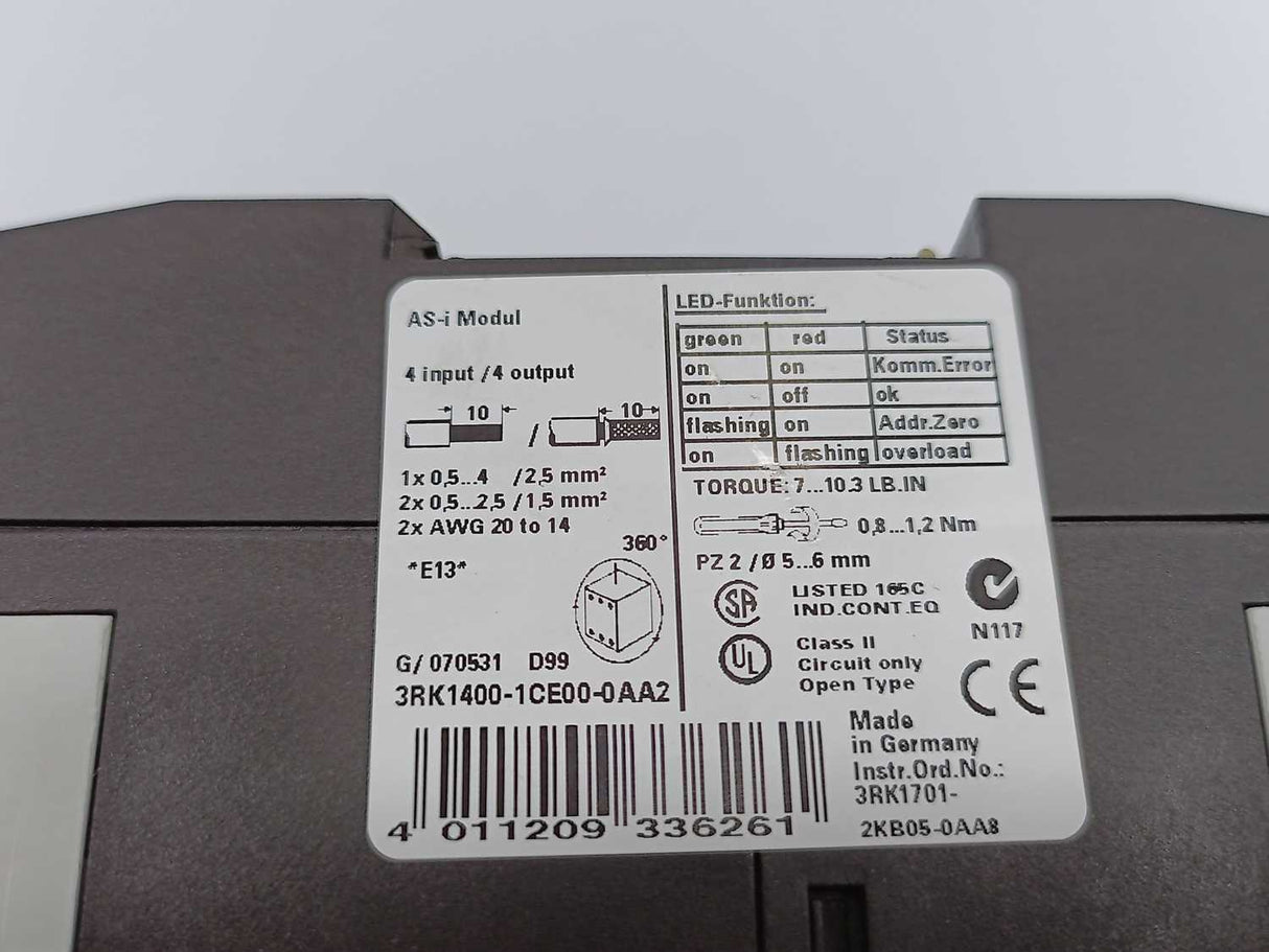 Siemens 3RK1400-1CE00-0AA2 AS-i Modul