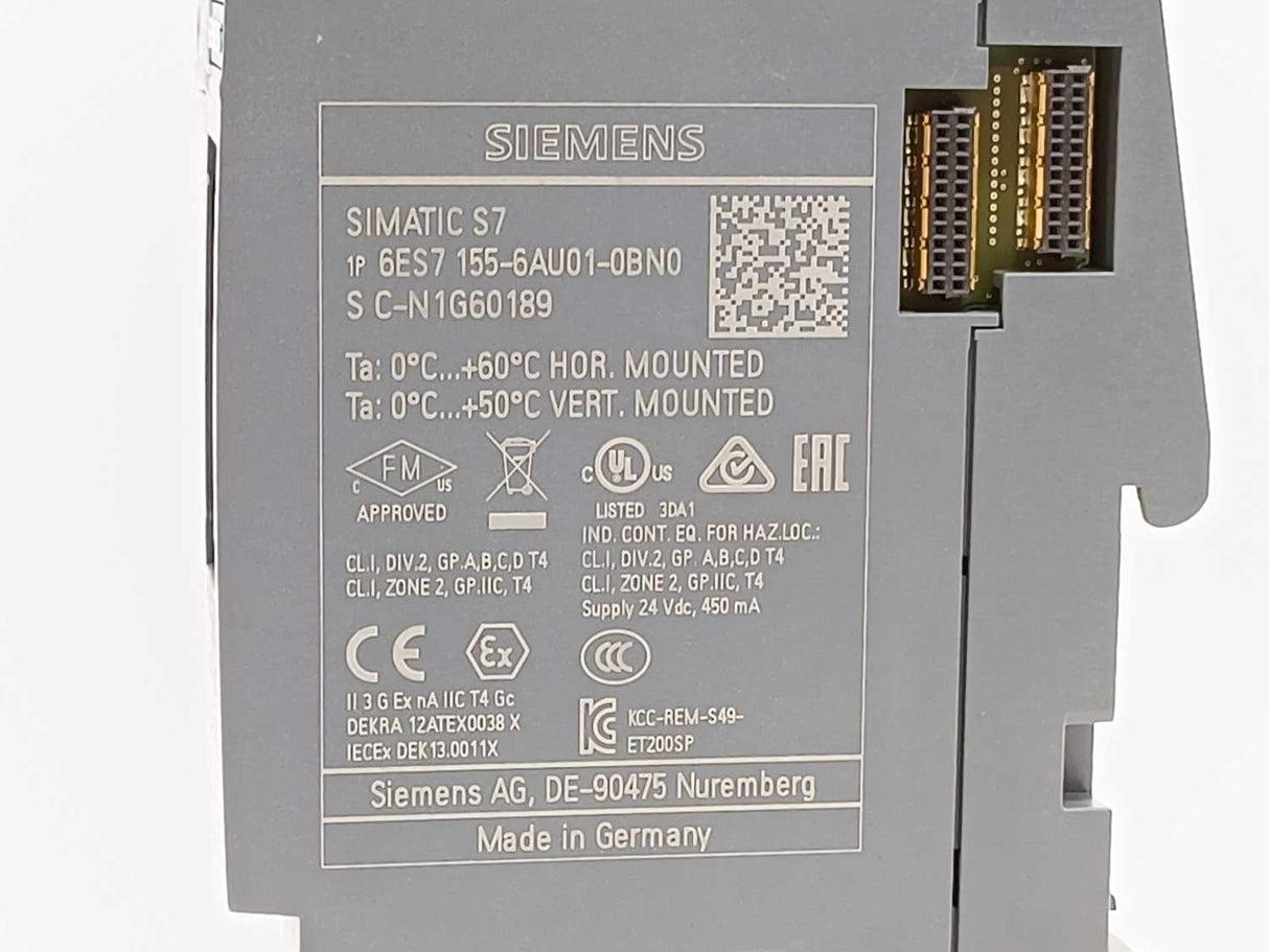 Siemens 6ES7155-6AU01-0BN0 SIMATIC ET 200SP, PROFINET Interface Module