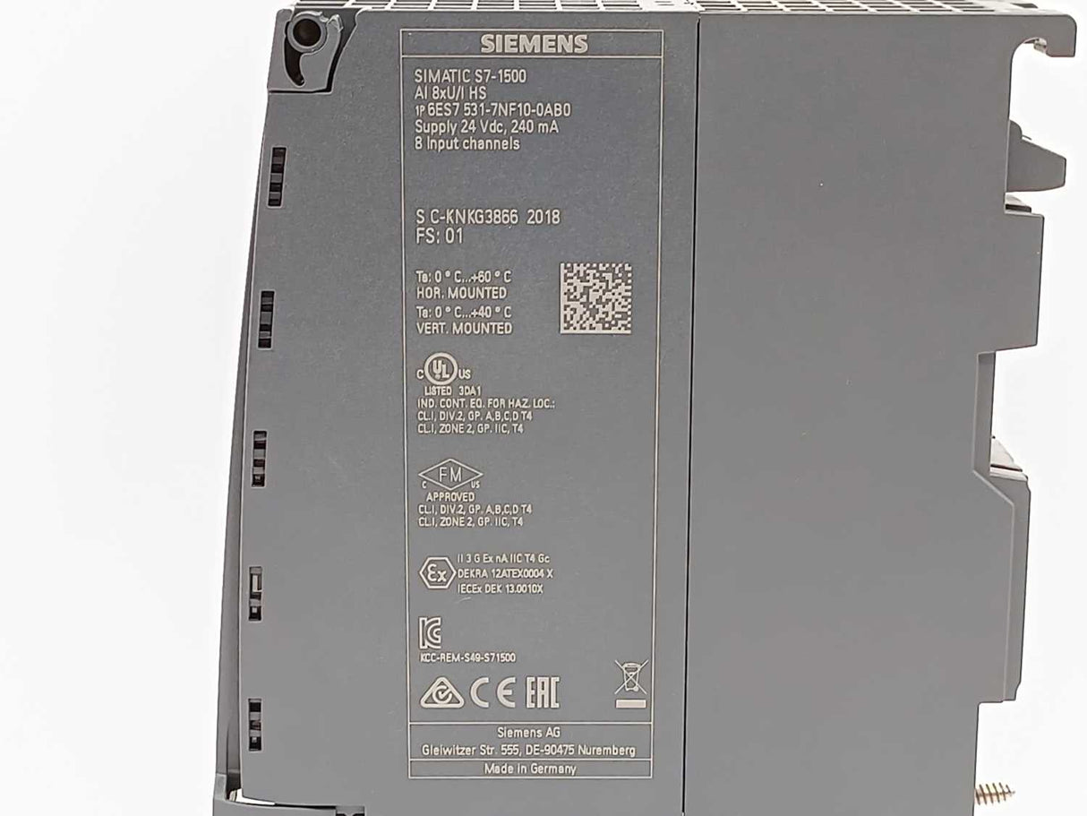 Siemens 6ES7531-7NF10-0AB0 SIMATIC S7-1500 Analog Input Module