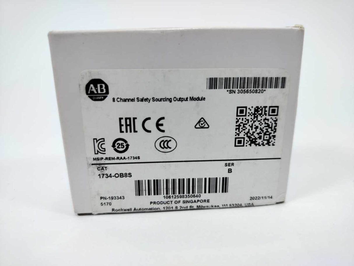 AB 1734-OB8S Ser B, 8 Channel Safety Sourcing Output Module