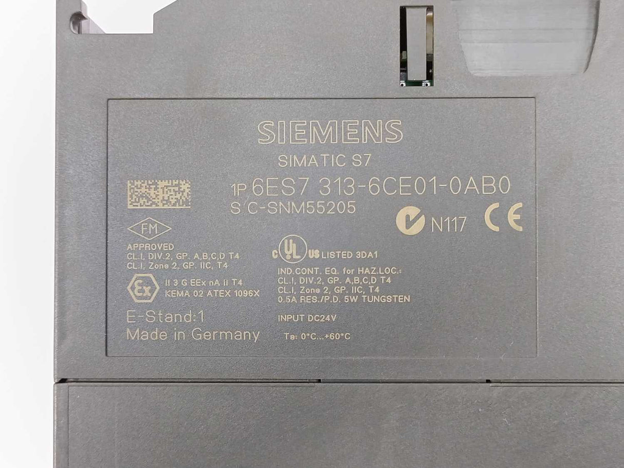 Siemens 6ES7313-6CE01-0AB0 SIMATIC S7-300 Compact CPU w/ 6ES7392-1AM00-0AA0