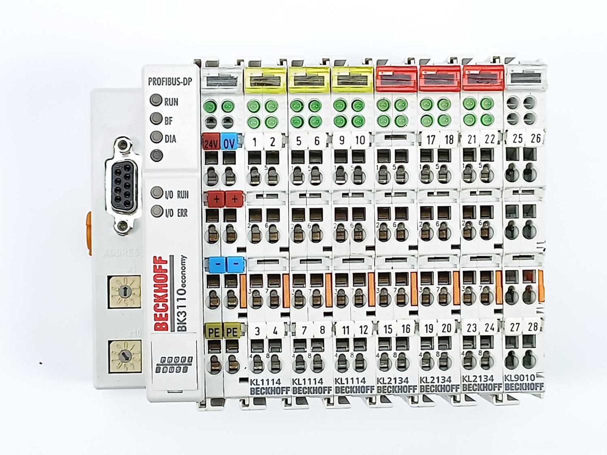 Beckhoff BK3110 W: 3x KL1114, 3x KL2134, 1x KL9010