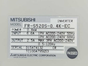 Mitsubishi Electric FR-S520S-0.4K-EC Freqrol Variable Frequency Inverter Drive