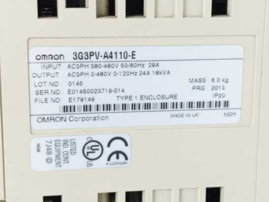 OMRON 3G3PV-A4110-E Sysdrive PV Series AC Frequency Inverter / VFD Drive