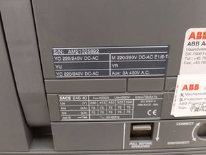 ABB 1SDA056805R1 Sace E4S 4000 PR122/P-LSIG In=4000A 3p W MP Circuit Breaker