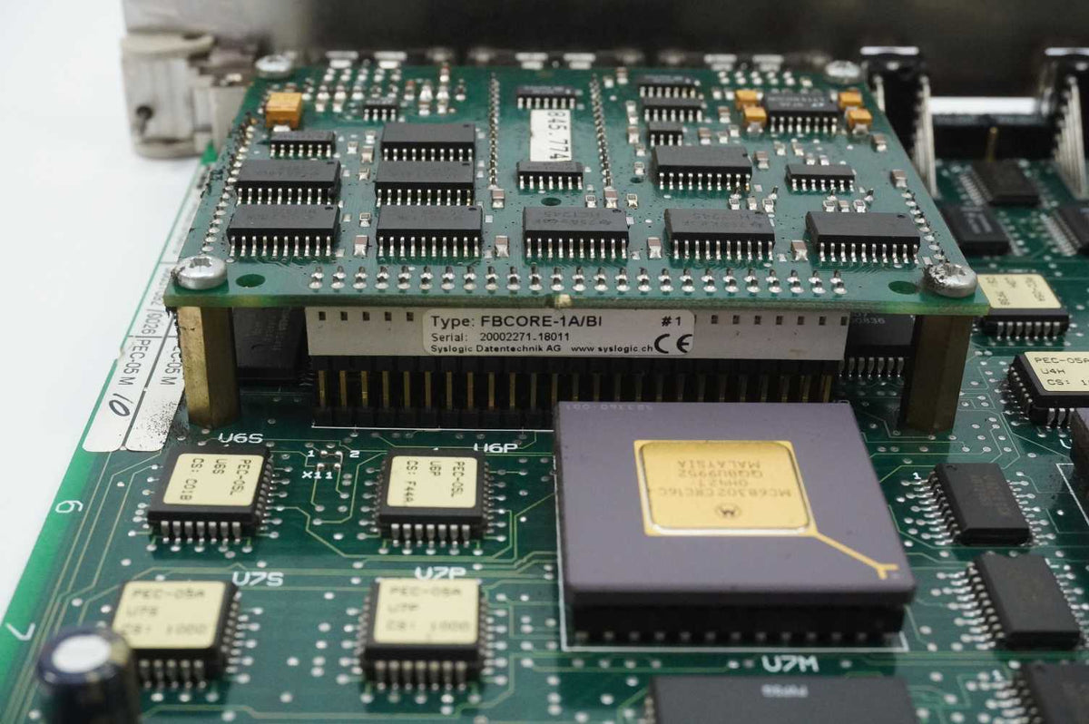 AGIE 690.824.8 PEC-05 M Circuit Board W/ Syslogic FBCORE-1A/BI Interface