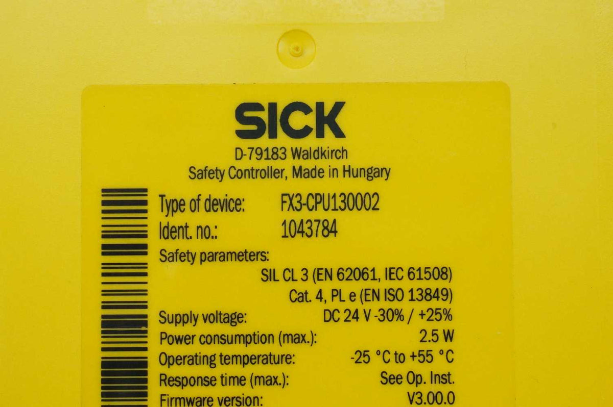 SICK 1043784 FX3-CPU130002 Safety Controller w/FX3-MPL000001 Memory plug