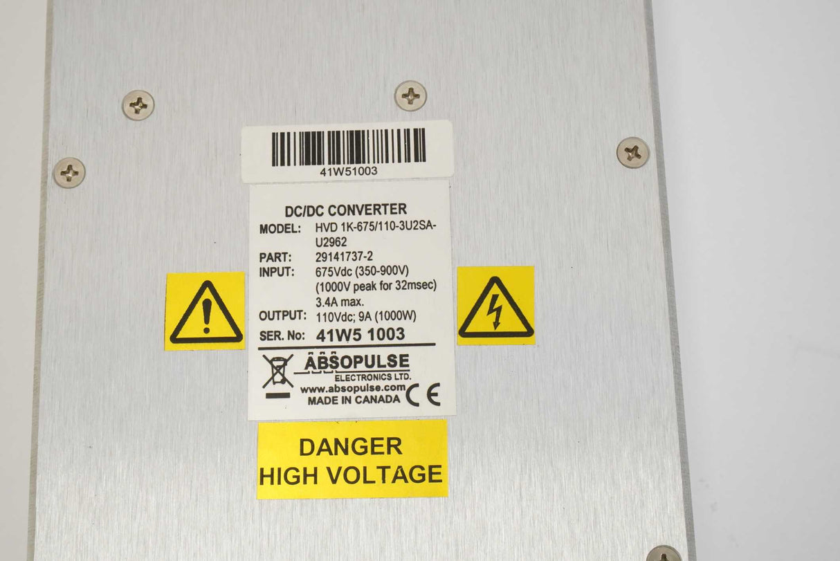 Scanpotec HVD 1K-675/110-3U2SA-U2962 Switching Power Supply
