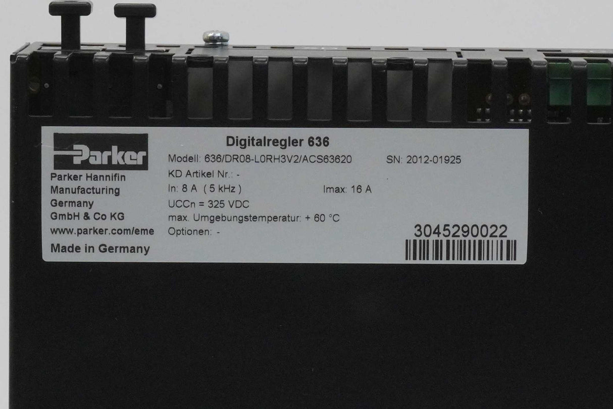 Parker Hannifin 636/DR08-L0RH3V2/ACS63620 Digitalregler Servo Drive / Controller