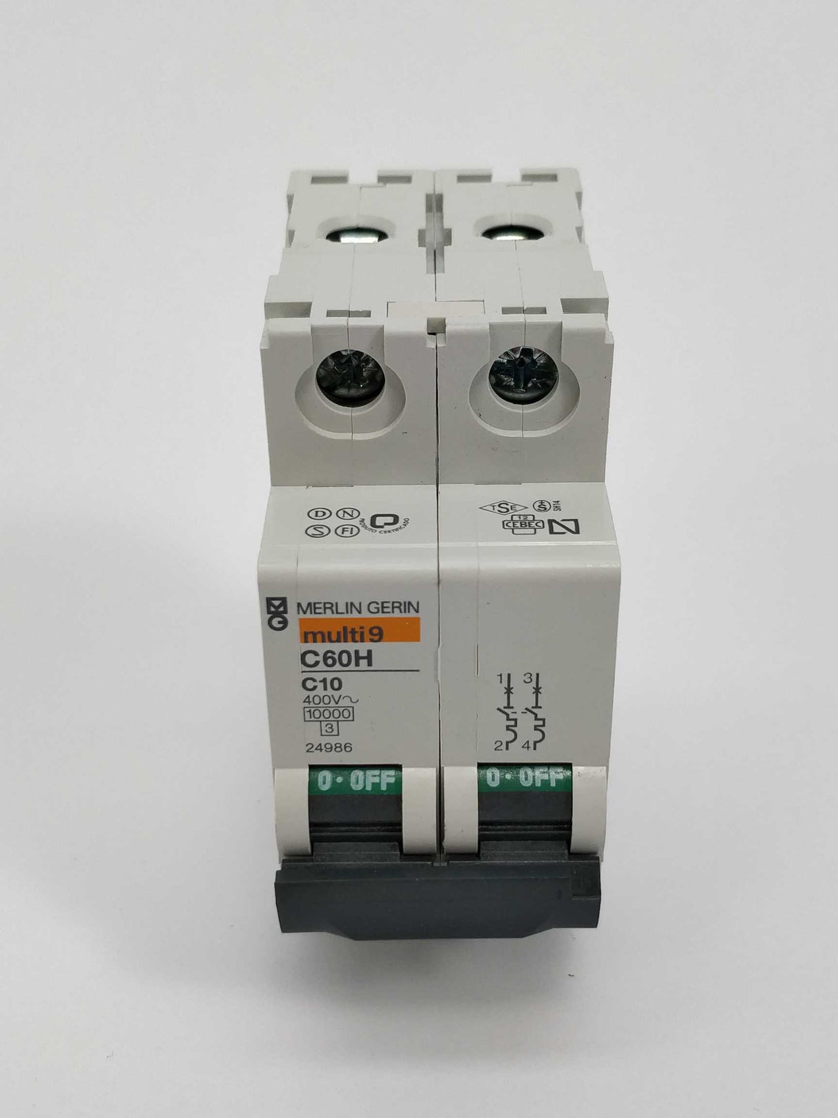 Merlin Gerin C60H 2P C 10A multi9 24986 circuit breaker