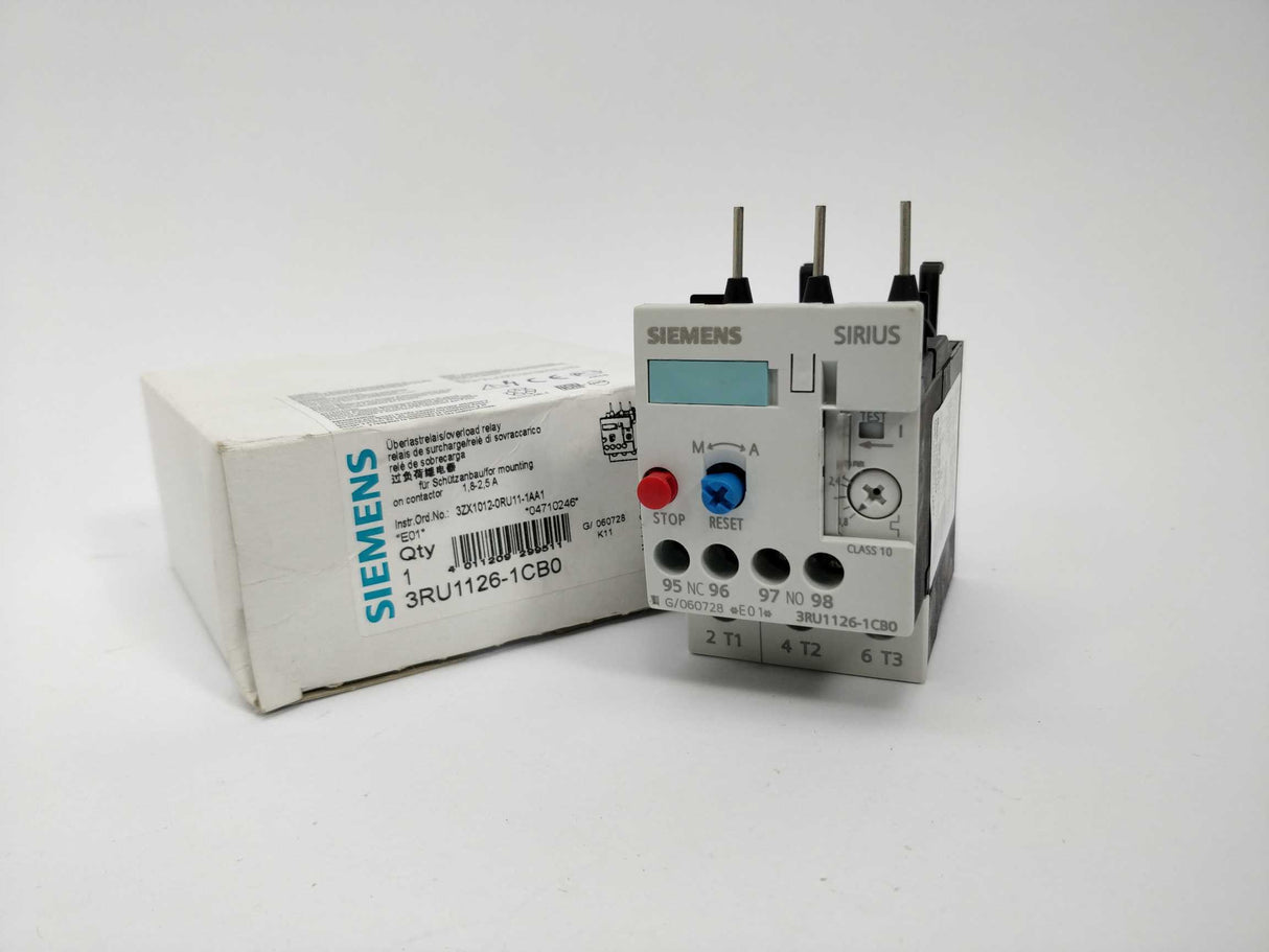 Siemens 3RU1126-1CB0 Siemens overload relay 1.8 ... 2.5 A, E01