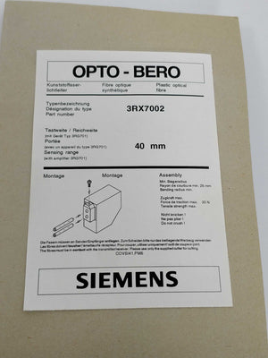 Siemens 3RX7002 PLASTIC FIBRE-OPTIC CABLE