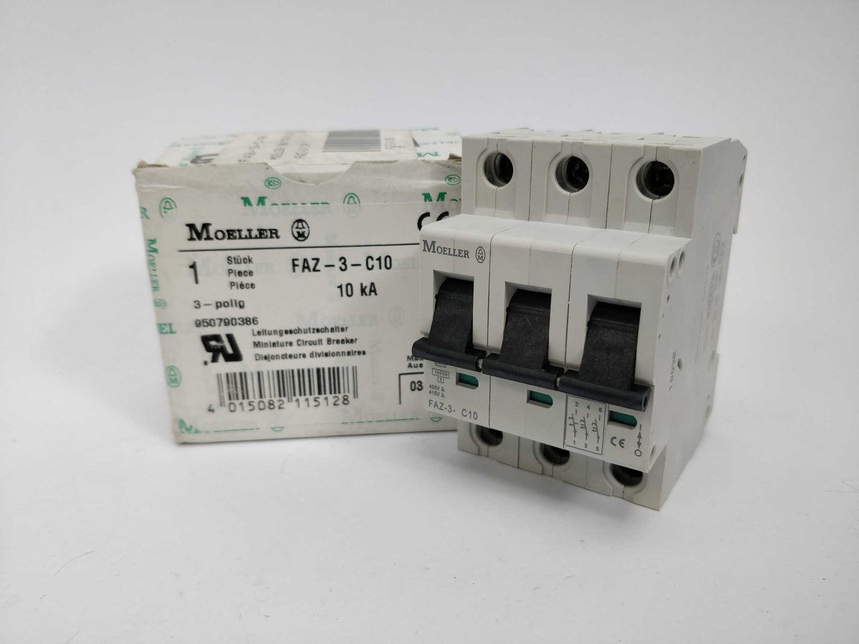 MOELLER FAZ-3-C10 Miniature Circuit Breaker 400V 415V 3P