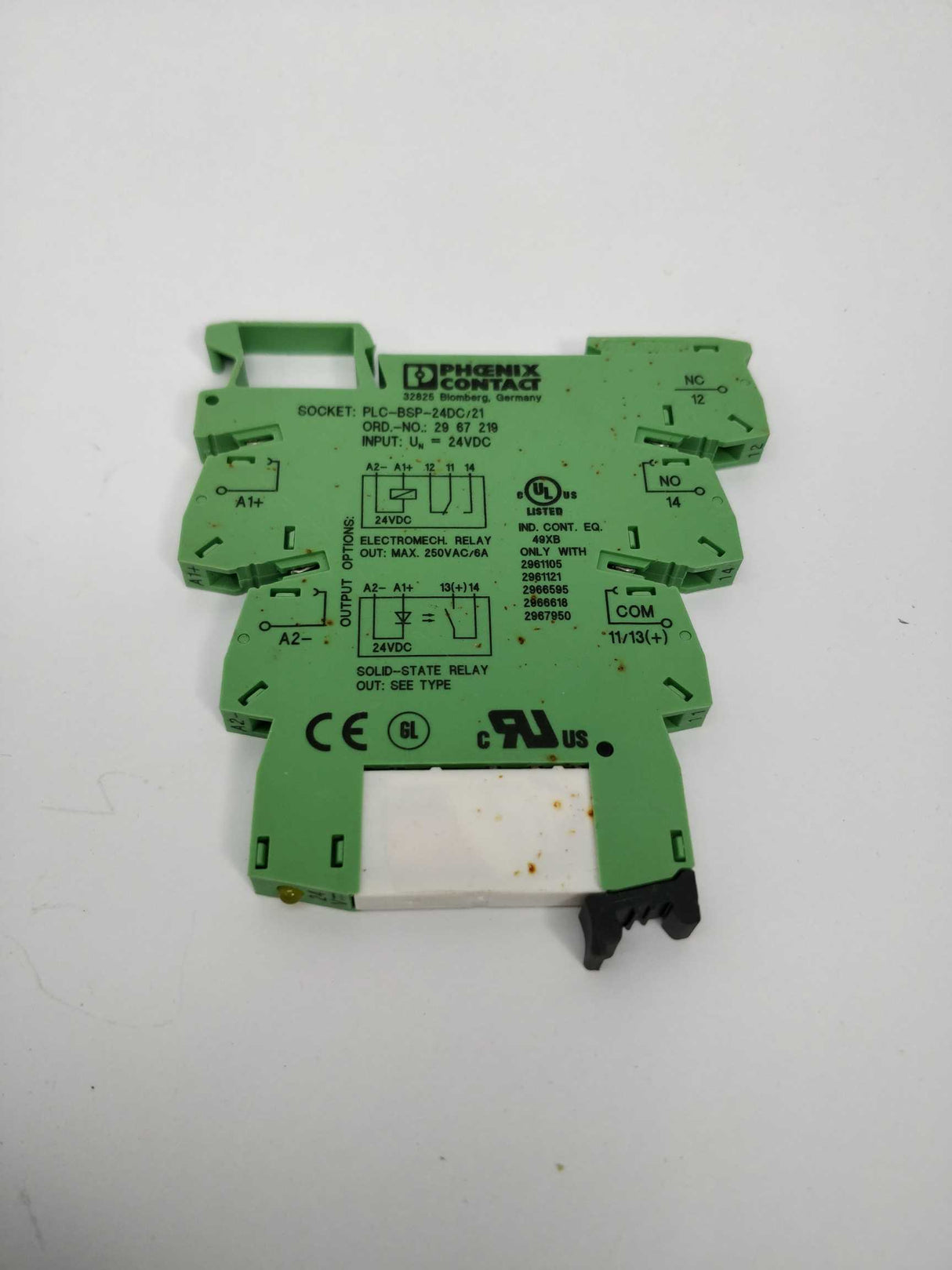 Phoenix 2967219 PLC-BSP- 24DC/21 with 2961121 REL-MR- 24DC/21AU 3Pcs