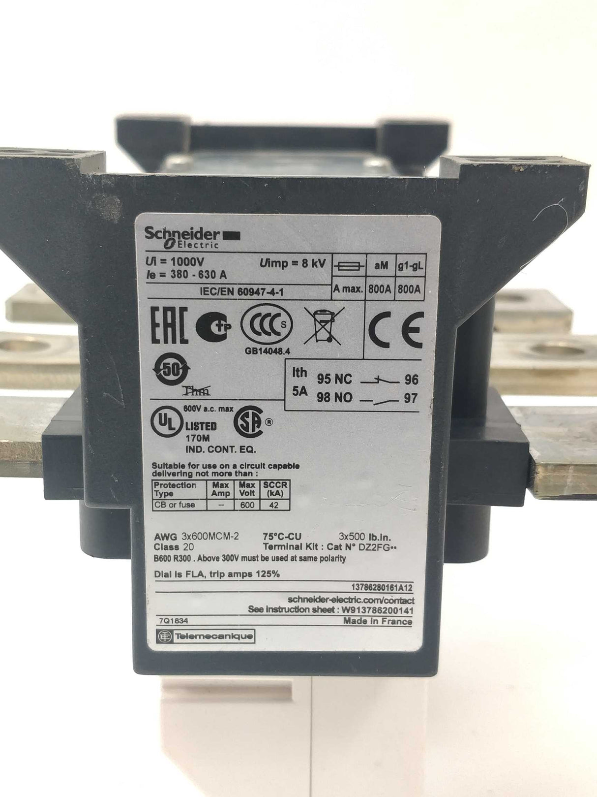 Schneider Electric LR9F7581 TeSys LRF Electronic Thermal Overload Relay