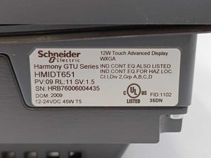 Schneider Electric HMIDT651 12W Touch Advanced Display w/ HMIG3U Base Unit