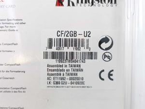 KINGSTON CF/2GB-U2 2GB Ultimate 226X Compact Flash Memory Card