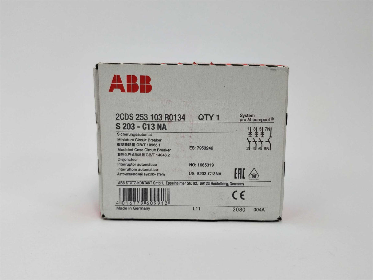 ABB 2CDS253103R0134 Miniature Circuit Breaker