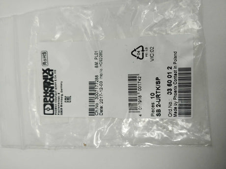 Phoenix Contact 0360012 SB 2-URTK/SP 10 Pcs.