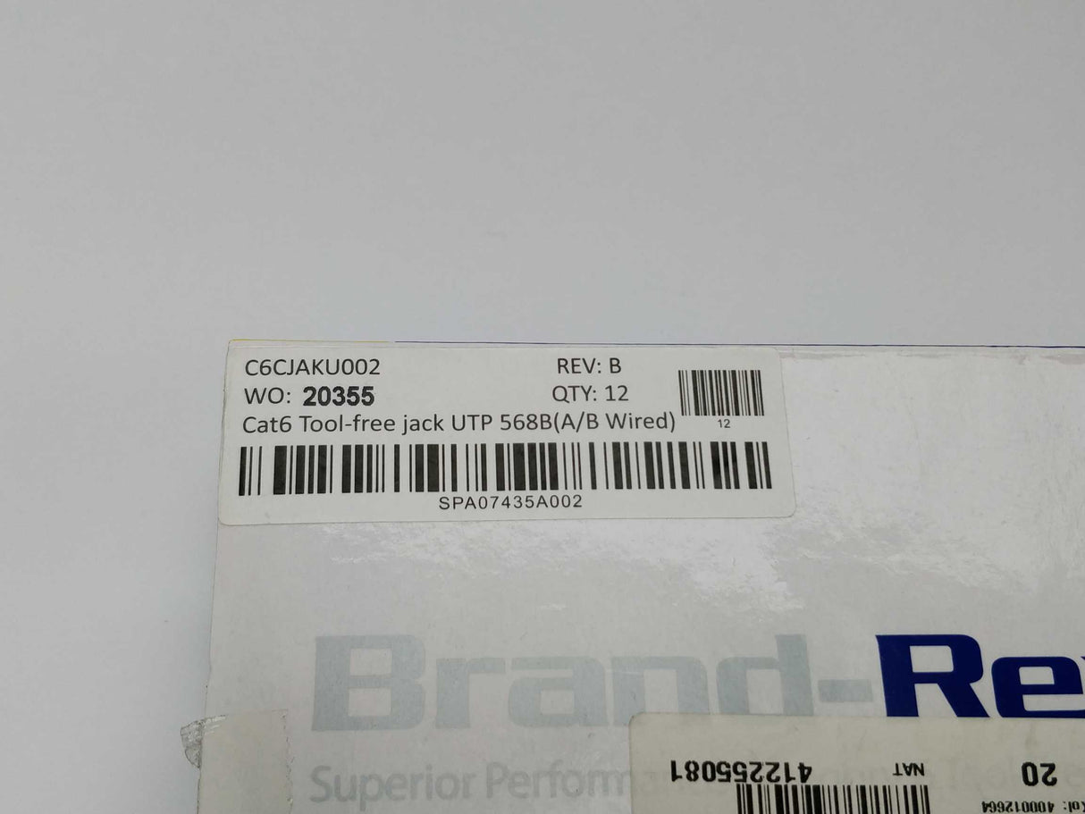 Brand-Rex C6CJAKU002 Cat6 Tool-free jack UTP 568B