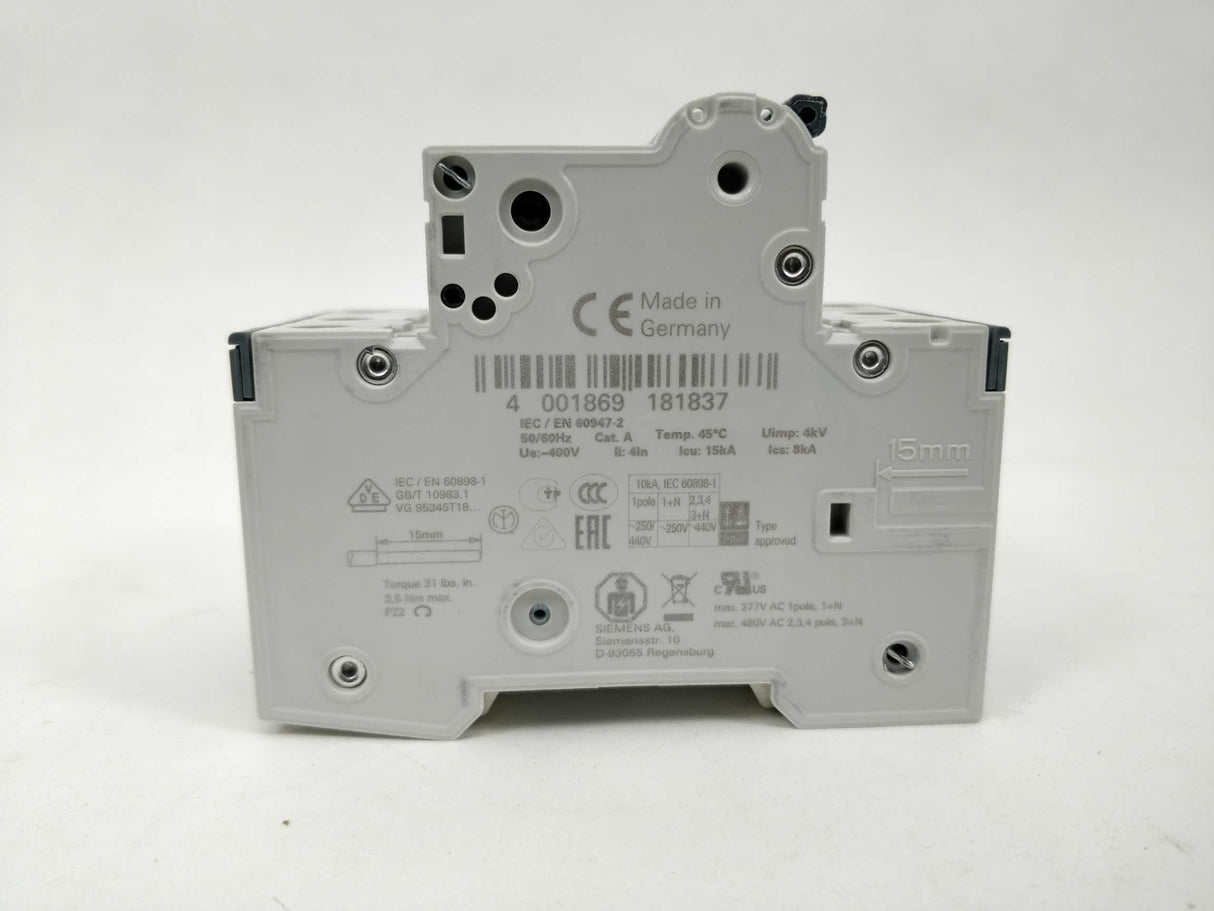 Siemens 5SY4363-6 Minature Circuit breaker 400 V 10KA