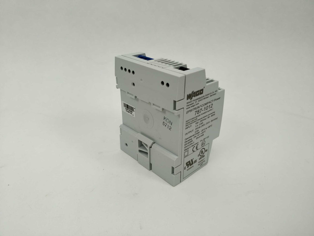 Wago 787-1012 Rail-Mounted Power Supply. 24VDC 2.5A