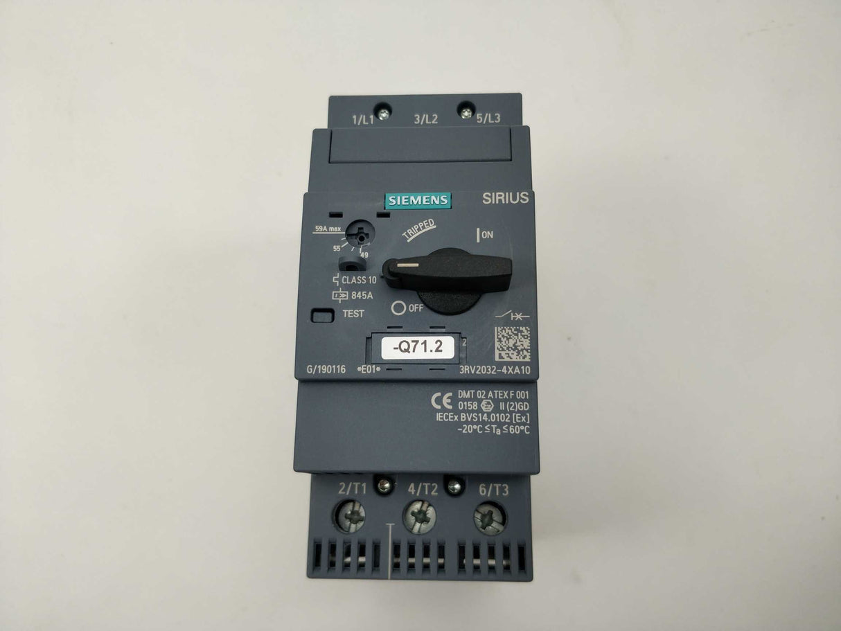 Siemens 3RV2032-4XA10 Circuit Breaker Size S2 For Motor Protection. 49-55A