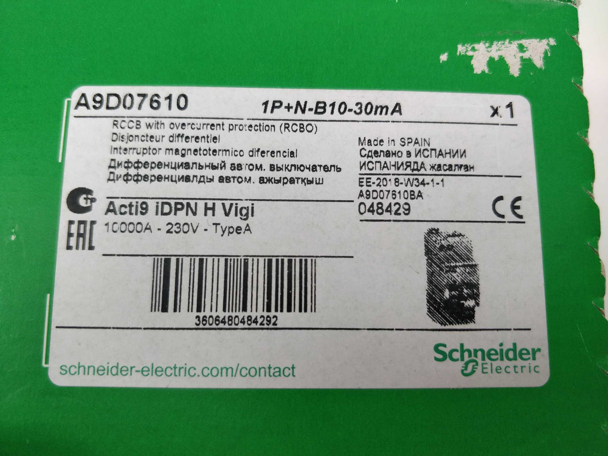 Schneider Electric A9D07610 RCBO