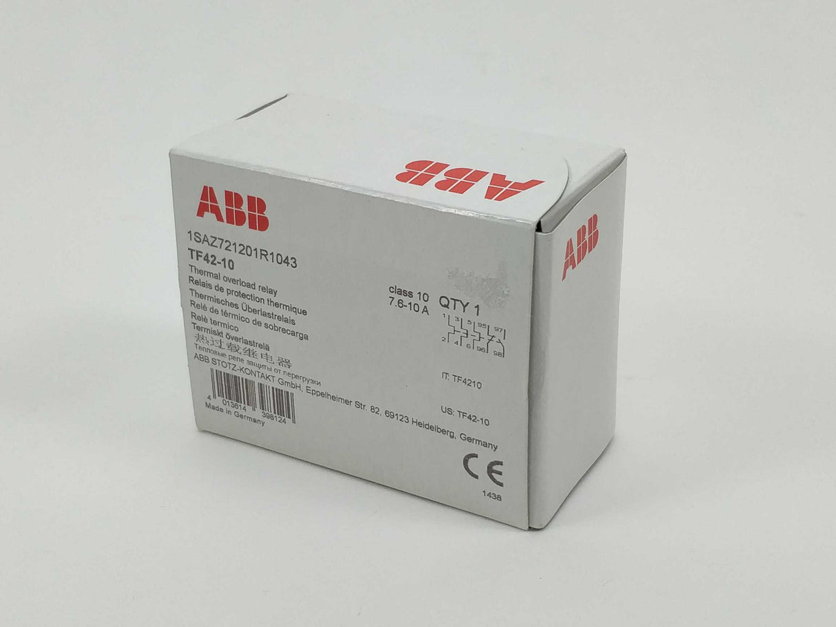 ABB 1SAZ721201R1043 TF42-10 Thermal Overload Relay 7.6 - 10 A