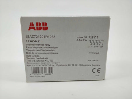ABB 1SAZ721201R1035 TF42-4.2 Thermal Overload Relay 3.1 - 4.2 A