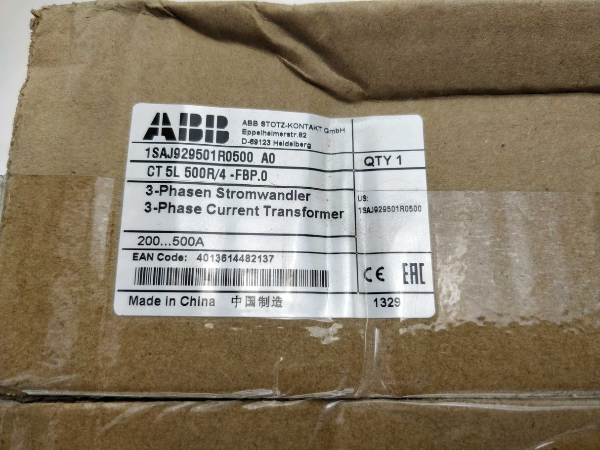 ABB 1SAJ929501R0500 CT5L500R/4, 3-Phase Current Transformer