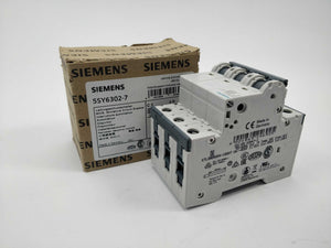 Siemens 5SY6302-7 Miniature Circuit Breaker 400V 6kA 3-pole.  C2 A