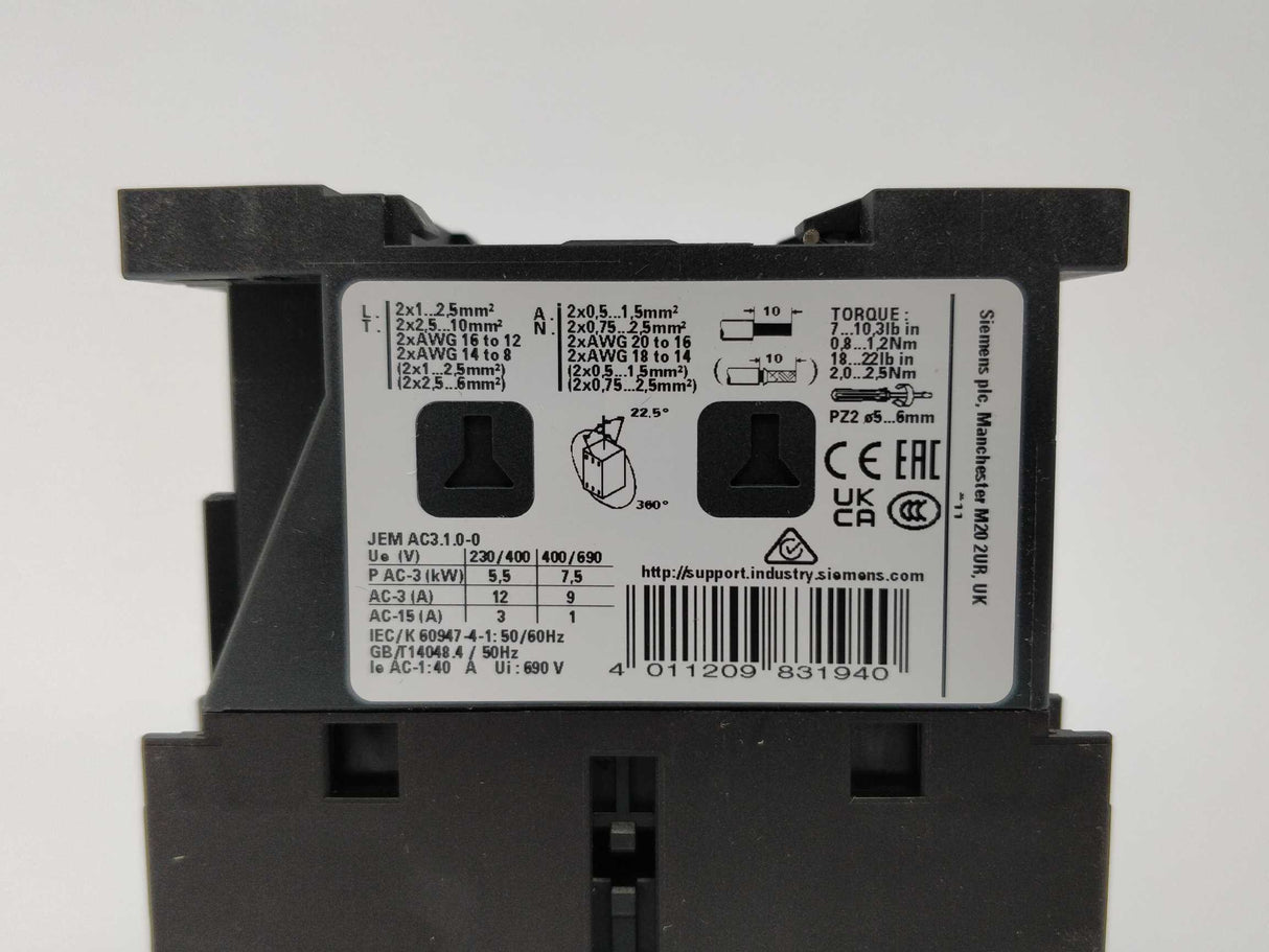 Siemens 3RT2024-1AL20 Power contactor E04
