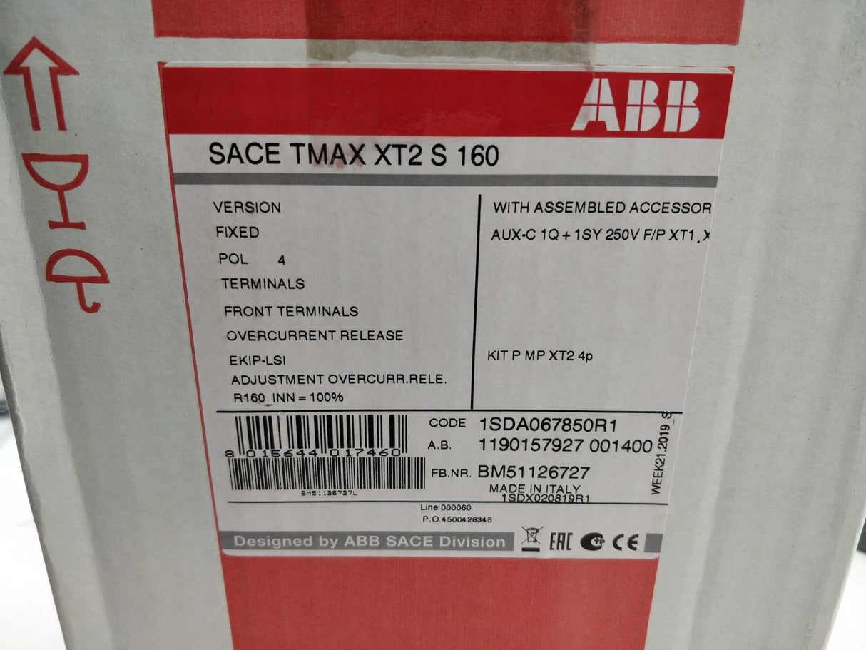 ABB 1SDA067850R1 SACE TMAX XT2 S 160