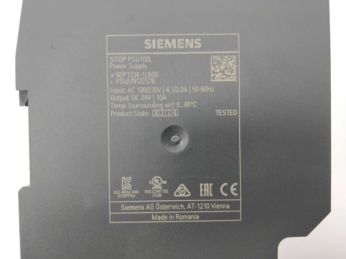 Siemens 6EP1334-1LB00 SITOP PSU 100L. 24VDC 10A