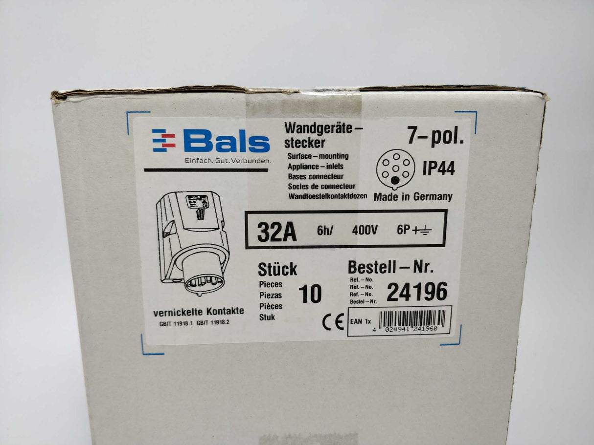 Bals Elektrotechnik 24196 Wall appliance plug - 7-pin 10pcs