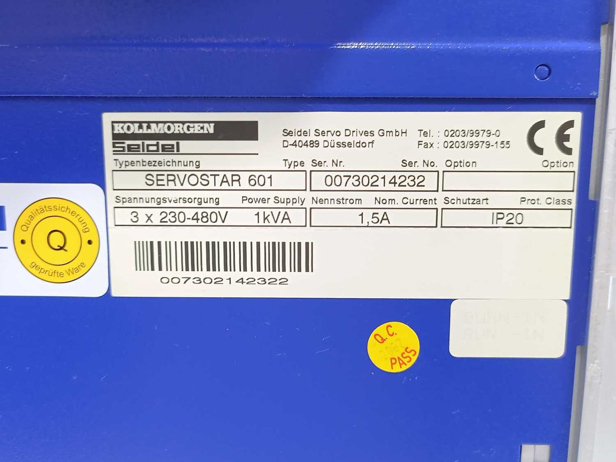 KOLLMORGEN SERVOSTAR 601 Servo Controller