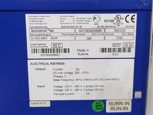 KOLLMORGEN SERVOSTAR 603-AS Digital Servo Amplifier S60301-PB