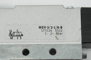Festo 173124 MEH-3/2-1/8-B Solenoid Valve 24VDC