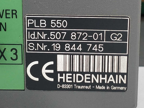 HEIDENHAIN 507 872-01 G2 PLB 550 Rack