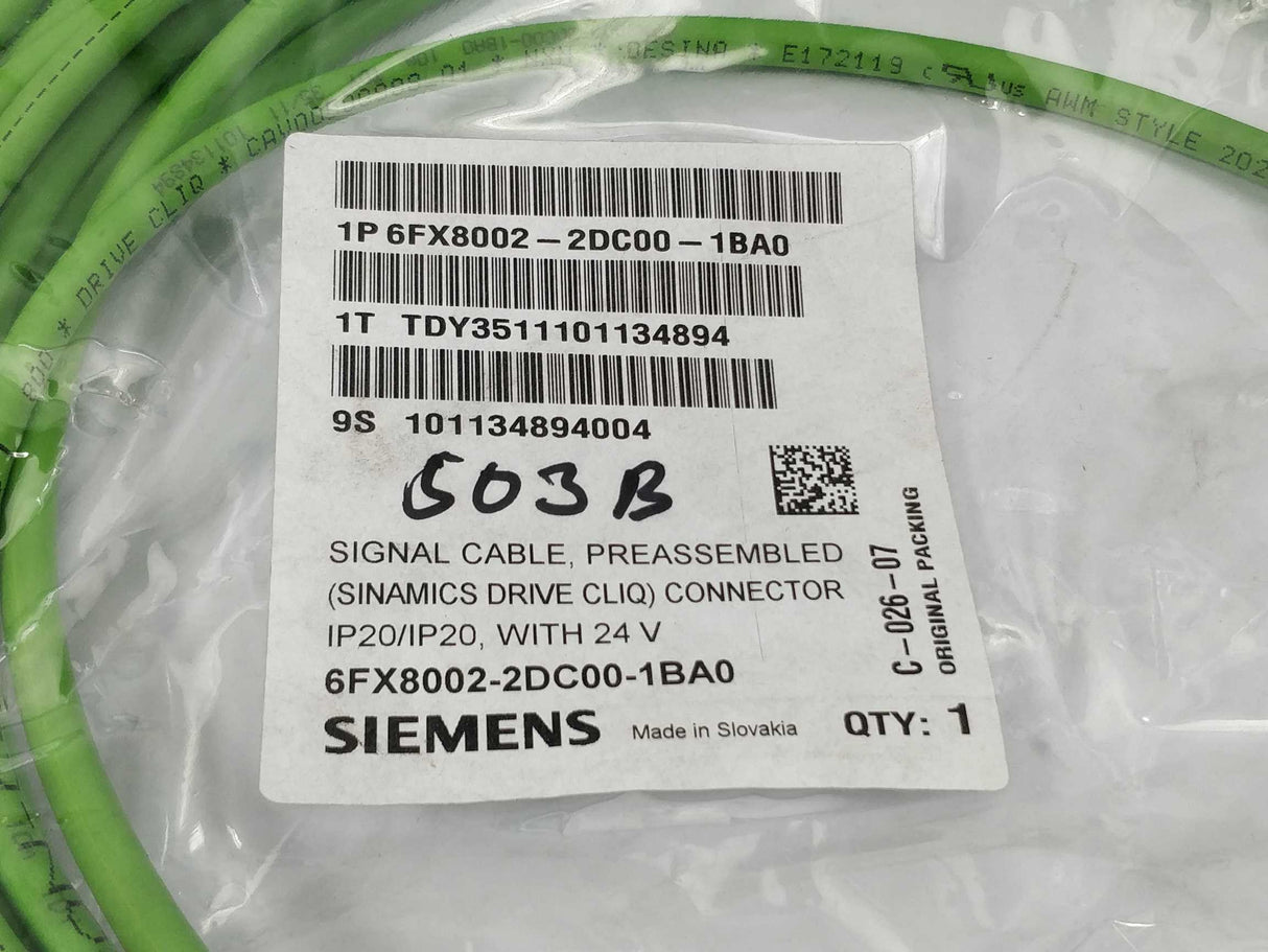 Siemens 6FX8002-2DC00-1BA0 Signal cable 24V RJ45 10m