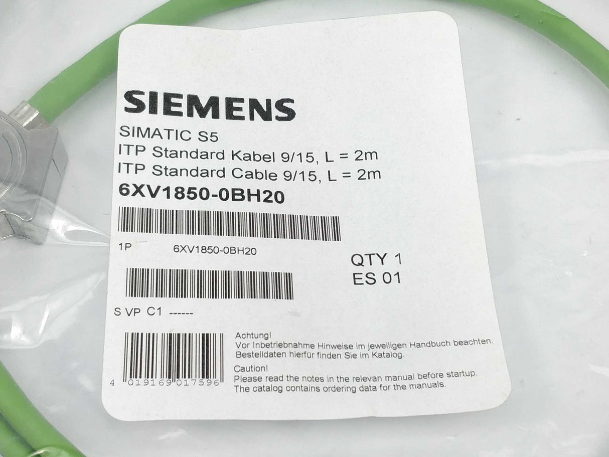 Siemens 6XV1850-0BH20 ITP Standard Cable 9/15 2m E.01