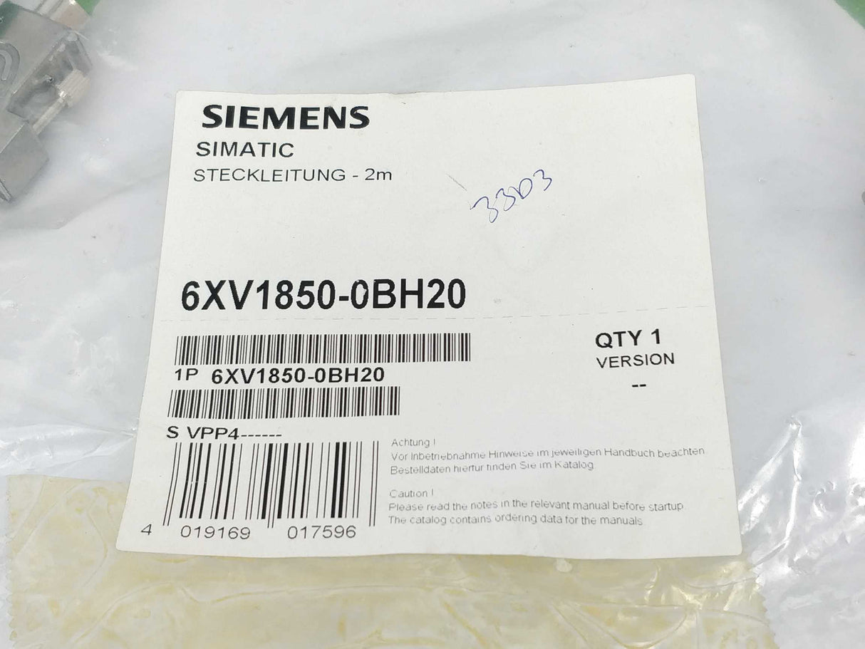 Siemens 6XV1850-0BH20 ITP Standard Cable 9/15 with Connector, 2m