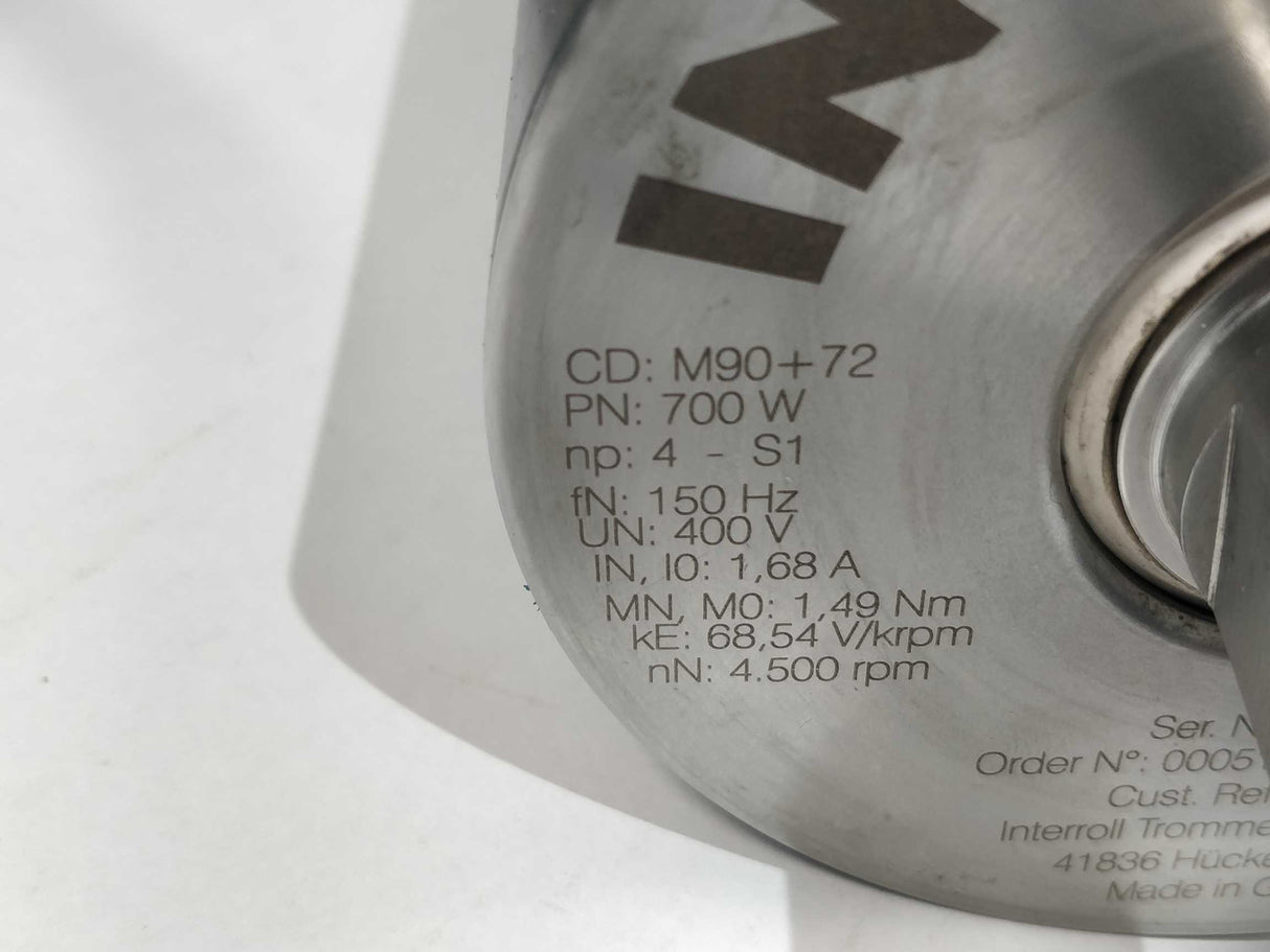 Interroll DM 0113 Drum Motor - 4.500rpm - 700W - Ø 112,0mm FW 519,0mm